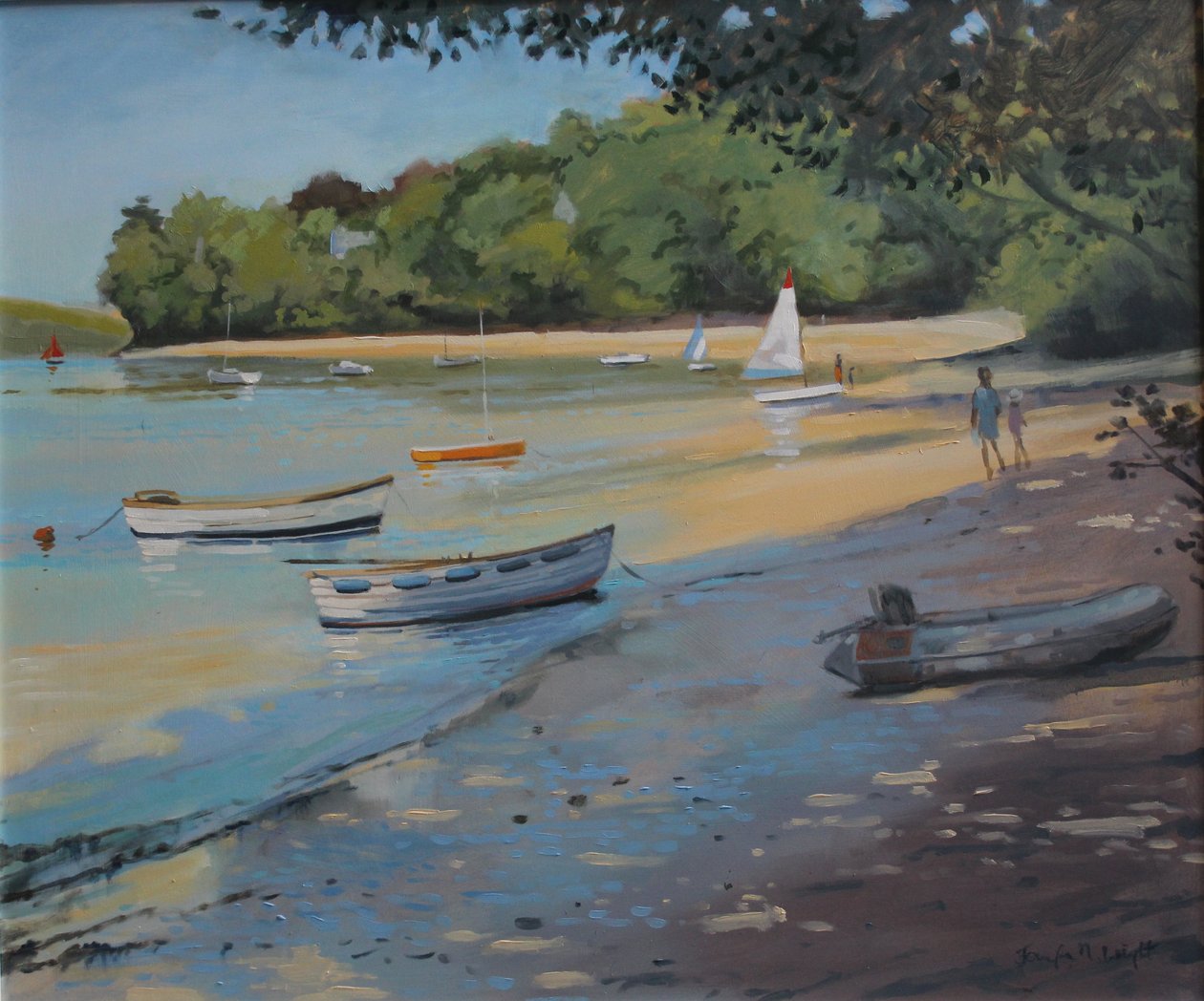 Salcombe Fishermans Cove, tidigt ljus av Jennifer Wright