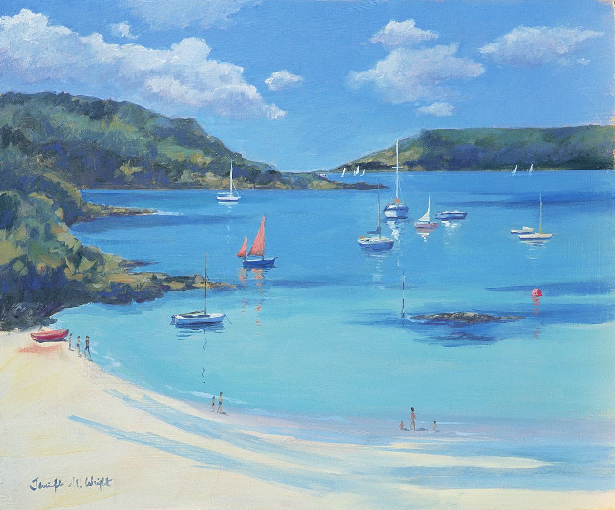 Sunny Cove, Salcombe, 2000 av Jennifer Wright