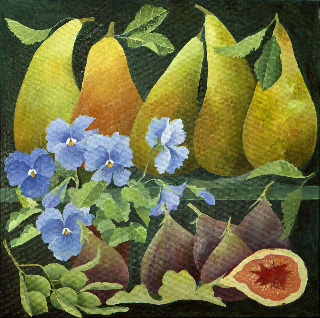 Mixed fruit, 2013 (akryl på duk) av Jennifer Abbott