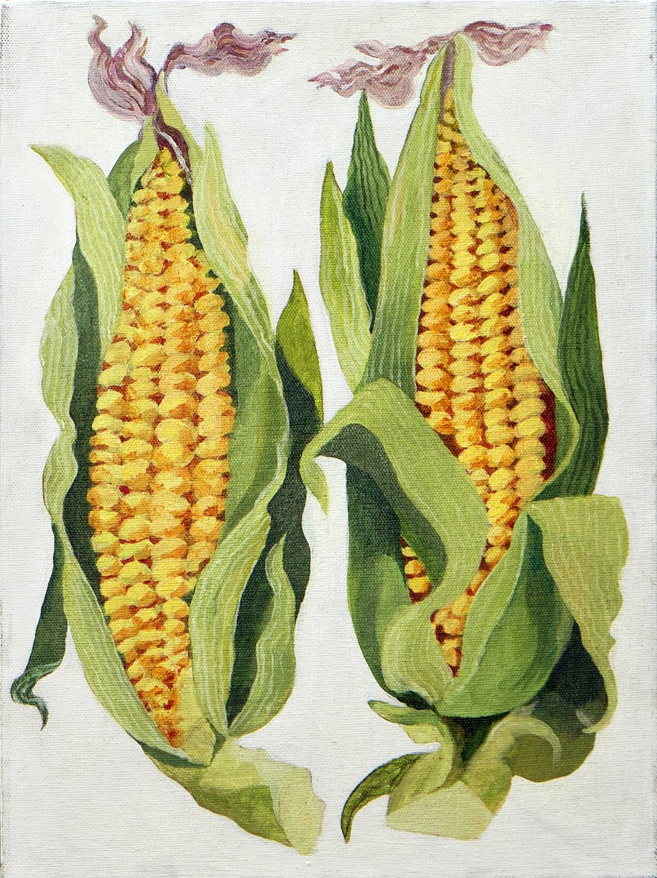 Sweetcorn, 2013 (akryl på duk) av Jennifer Abbott