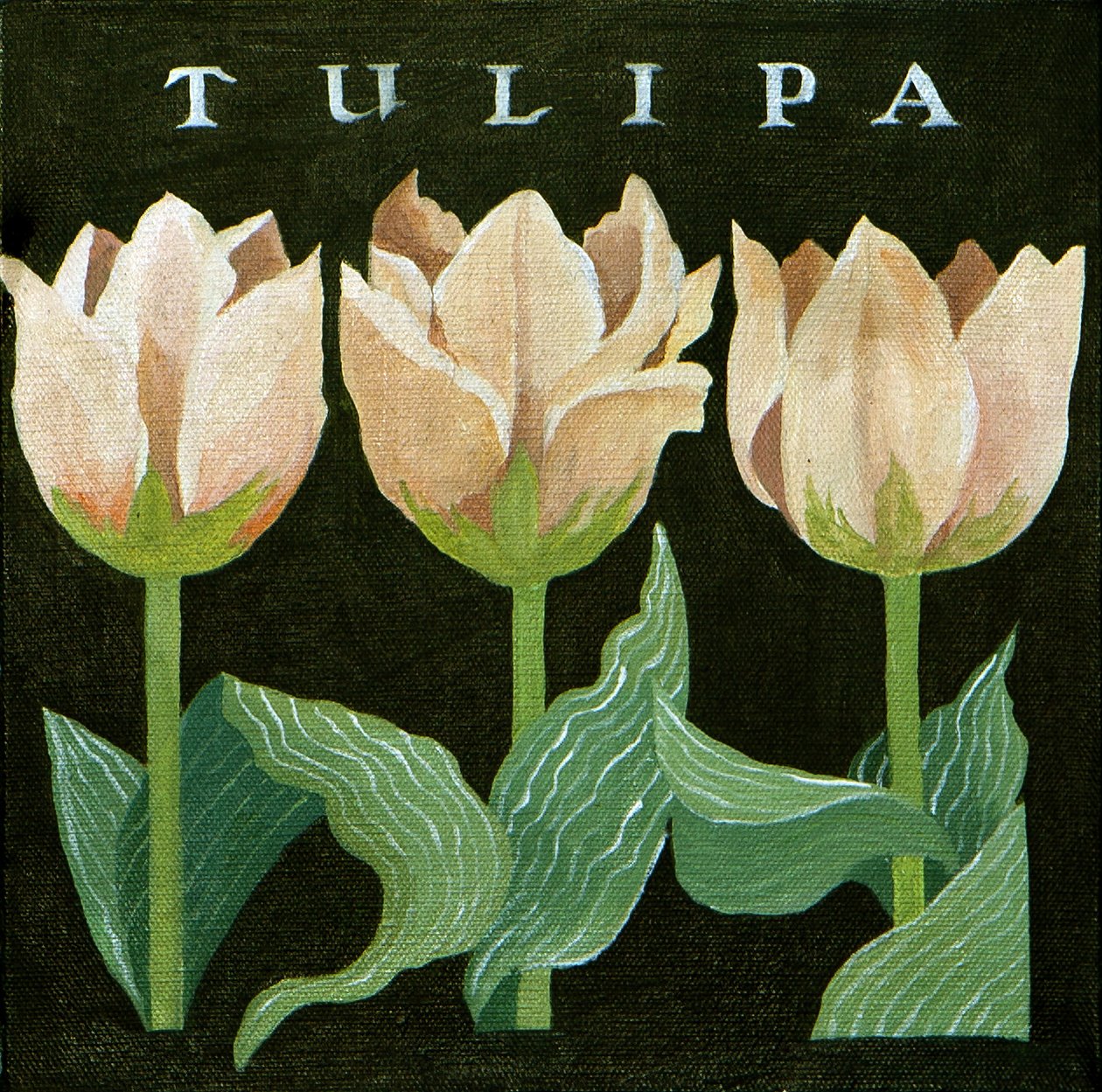 Tulpaner, 2013 (akryl på duk) av Jennifer Abbott