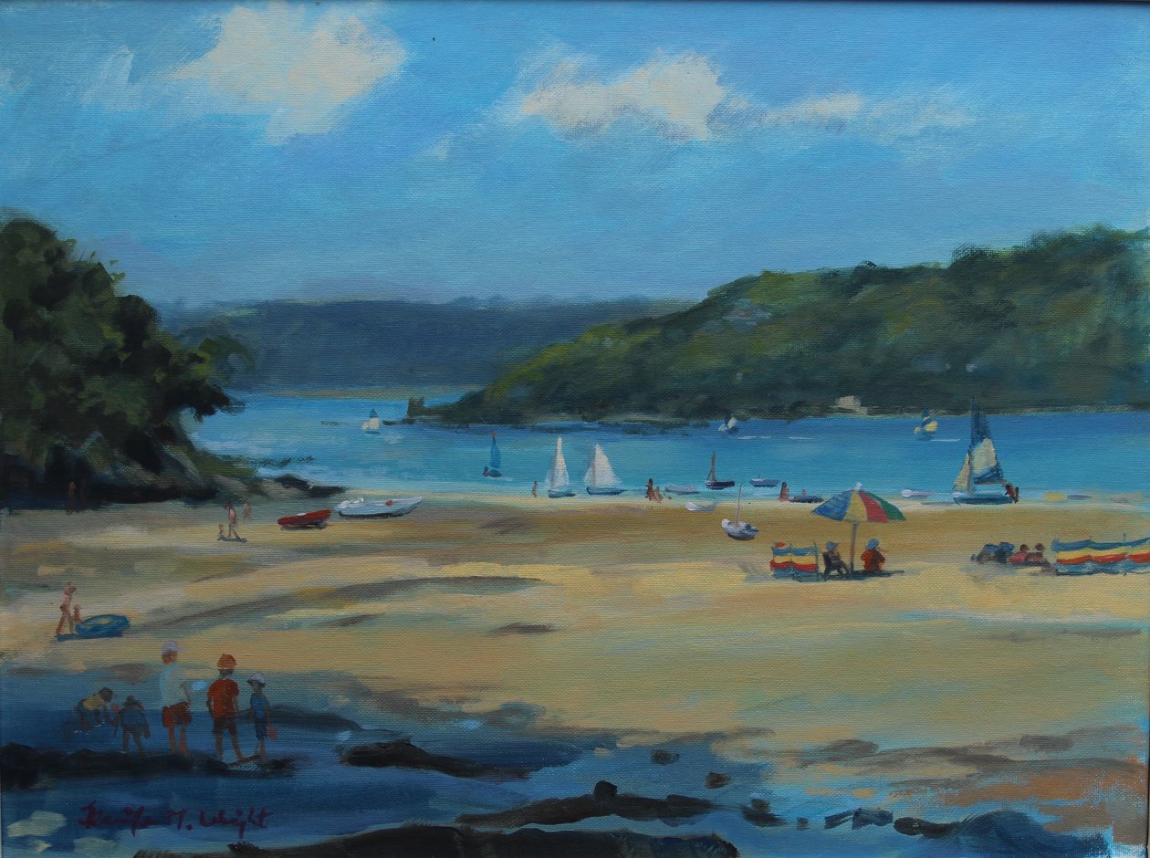 Millbay, Salcombe, olja ombord, 2016 av Jennifer Wright