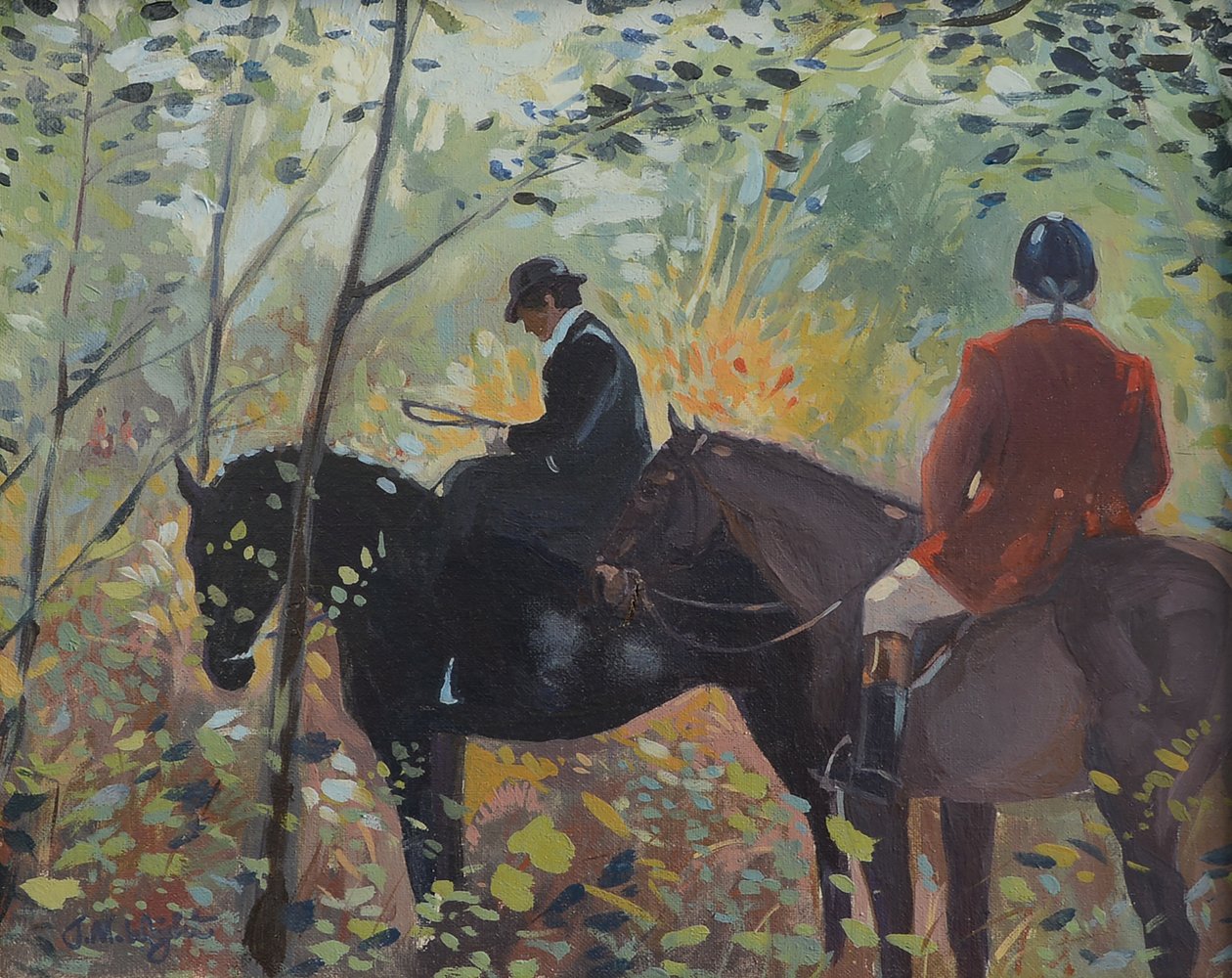 The Hunt - Waiting (olja på duk) av Jennifer Wright