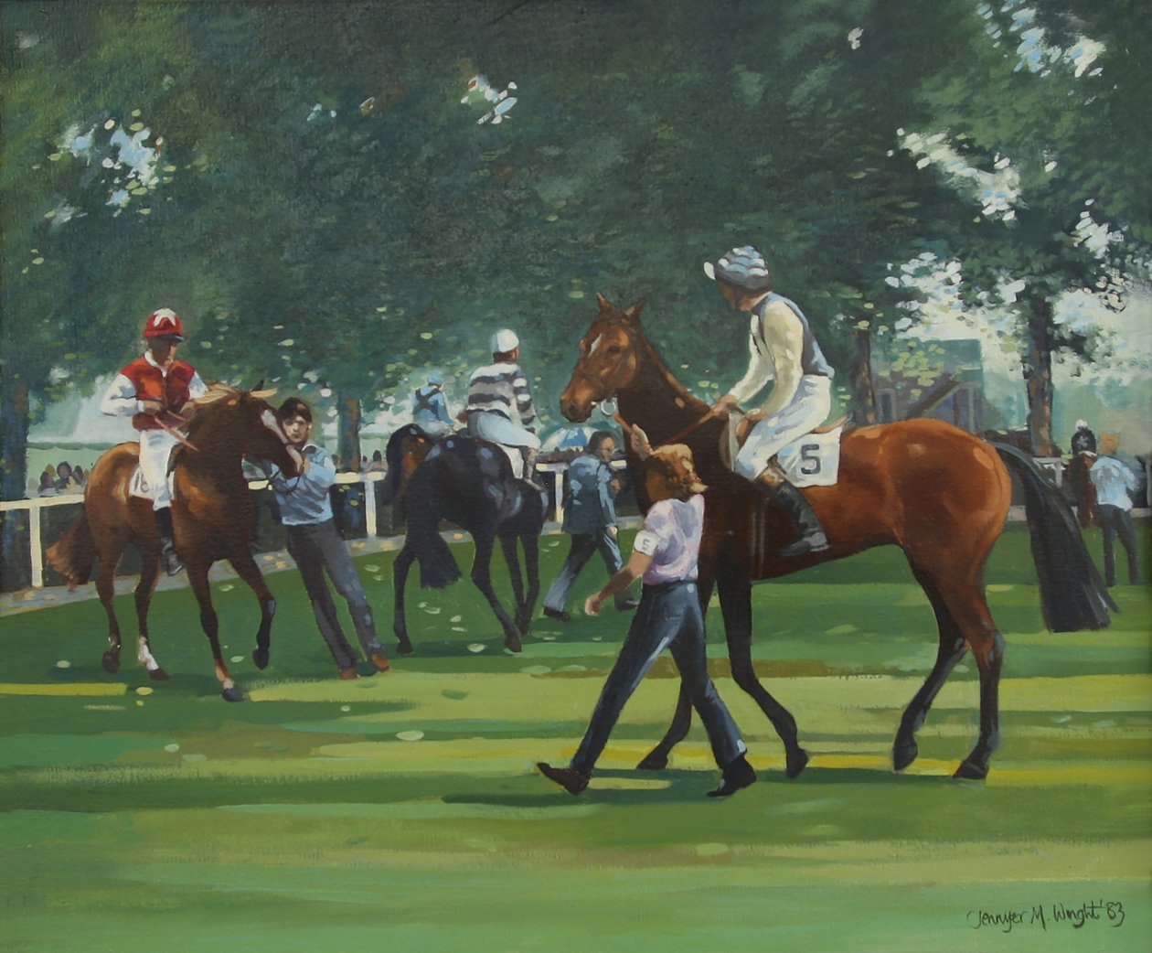 The Paddock, Windsor Races (olja på duk) av Jennifer Wright