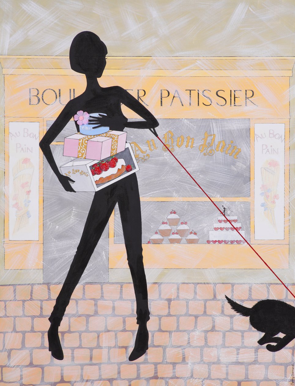 Boulangier Patissier, 2009 (akryl på duk) av Jenny Barnard
