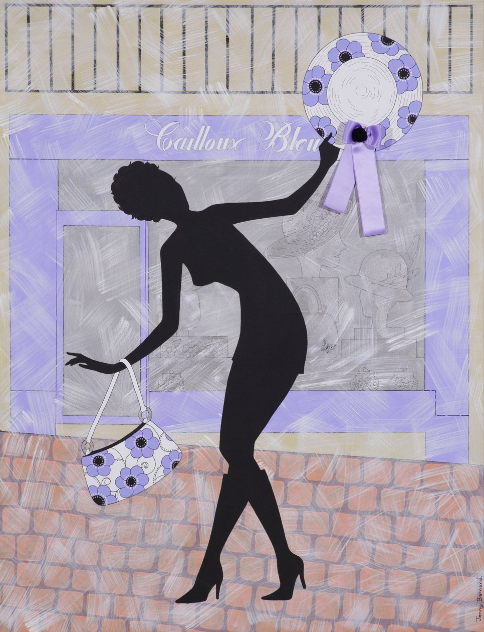 Pebbles Blue, 2009 (akryl på duk) av Jenny Barnard