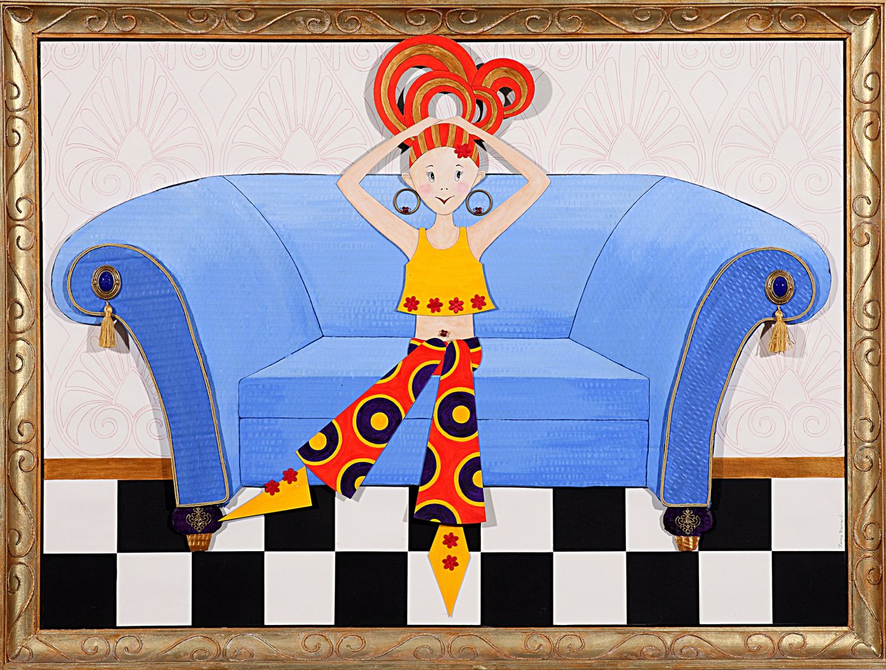 Divan Diva, 2008 (akryl ombord) av Jenny Barnard