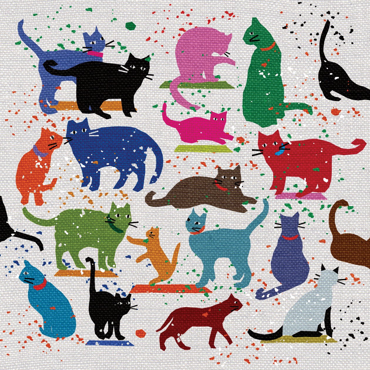 Cat Love, 2022 (blandade media) av Jenny Frean