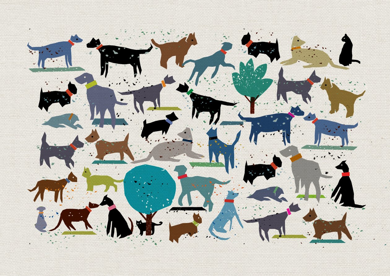 Dog Love, 2024 (blandteknik) av Jenny Frean