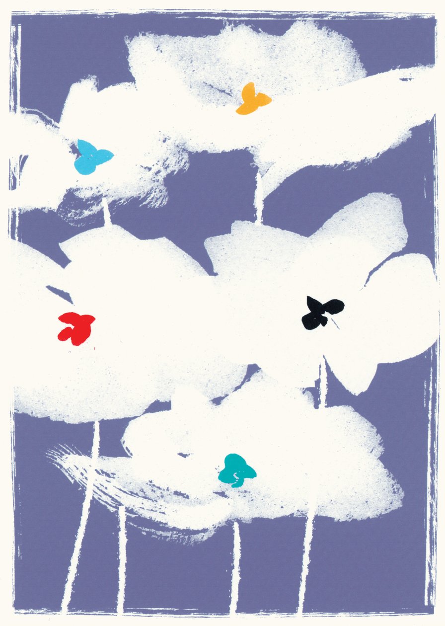 Vita blommor (blandade medier) av Jenny Frean