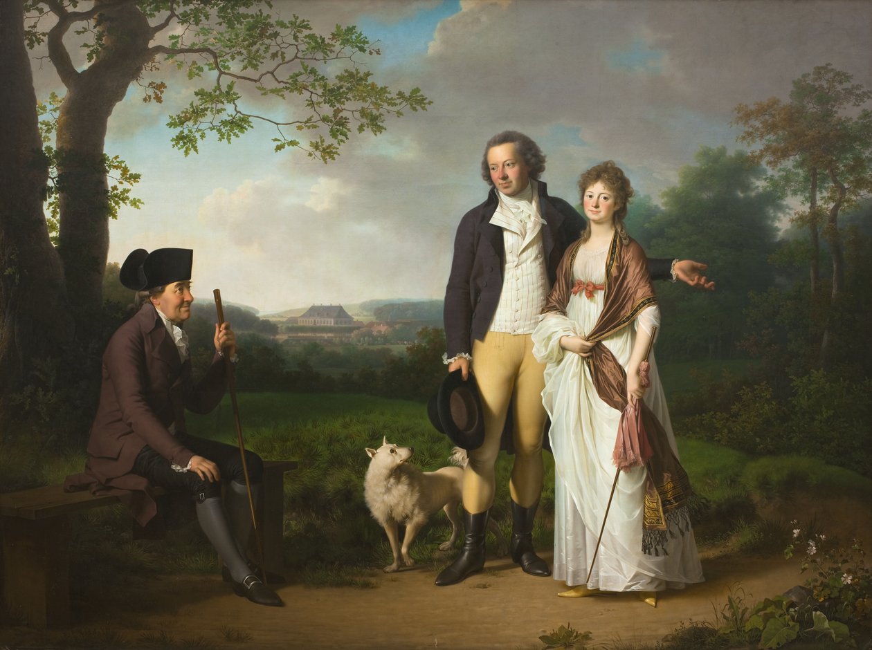 Niels Ryberg med sonen Johan Christian och hans svärdotter Engelke, f. Falbe av Jens Juel