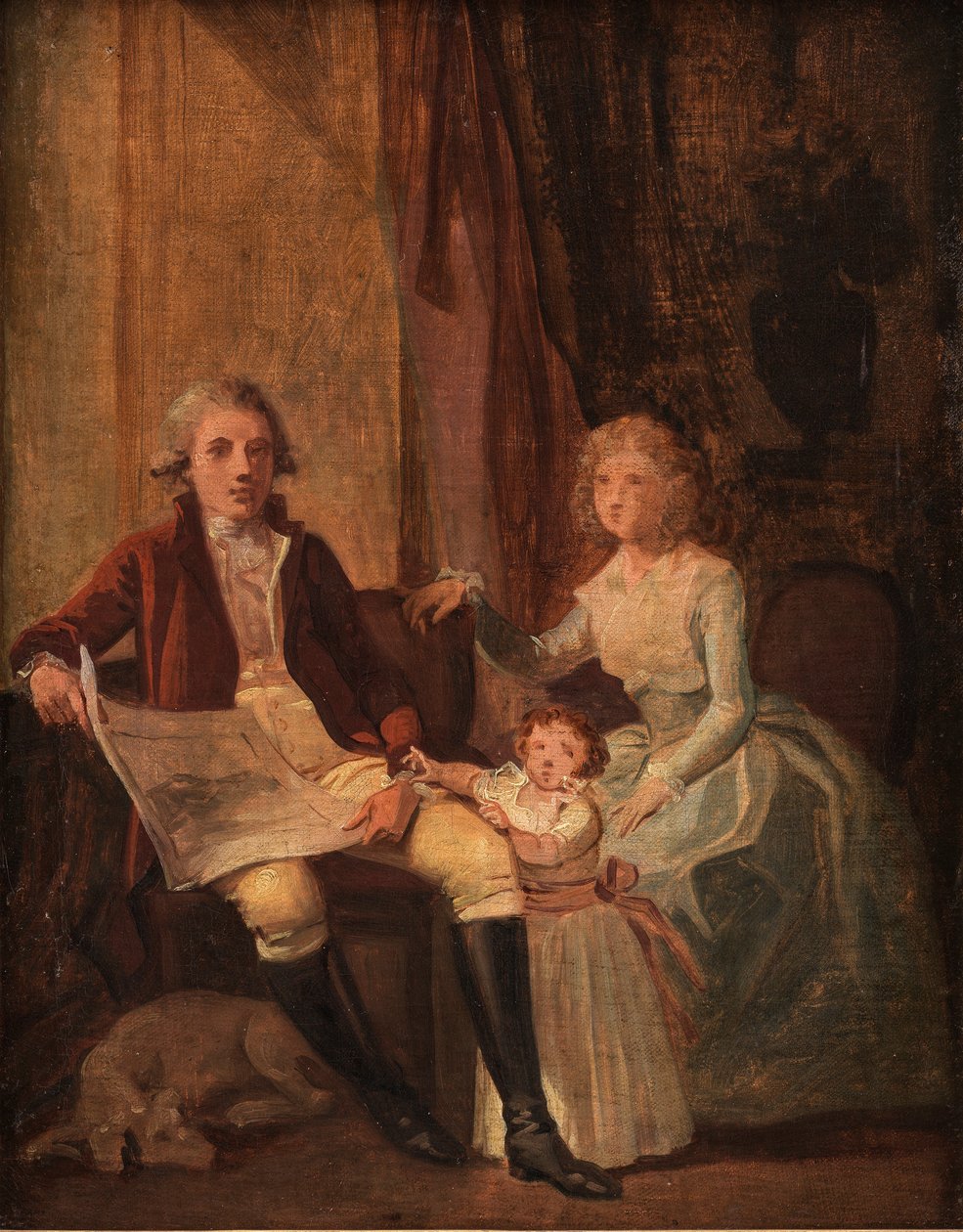 Peder Anker med hustru och dotter av Jens Juel