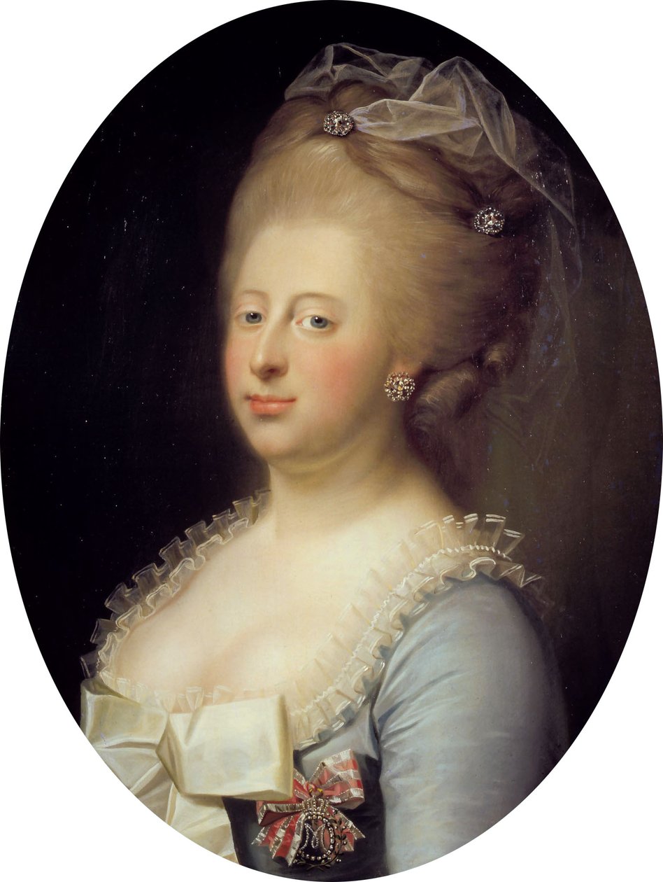 Porträtt av drottning Caroline Mathilde av Danmark av Jens Juel