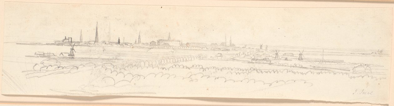 Utsikten över Köpenhamn sett från Frederiksberg. Bakgrundsstudie till ett porträtt av Frederik den Sjätte som kronprins av Jens Juel