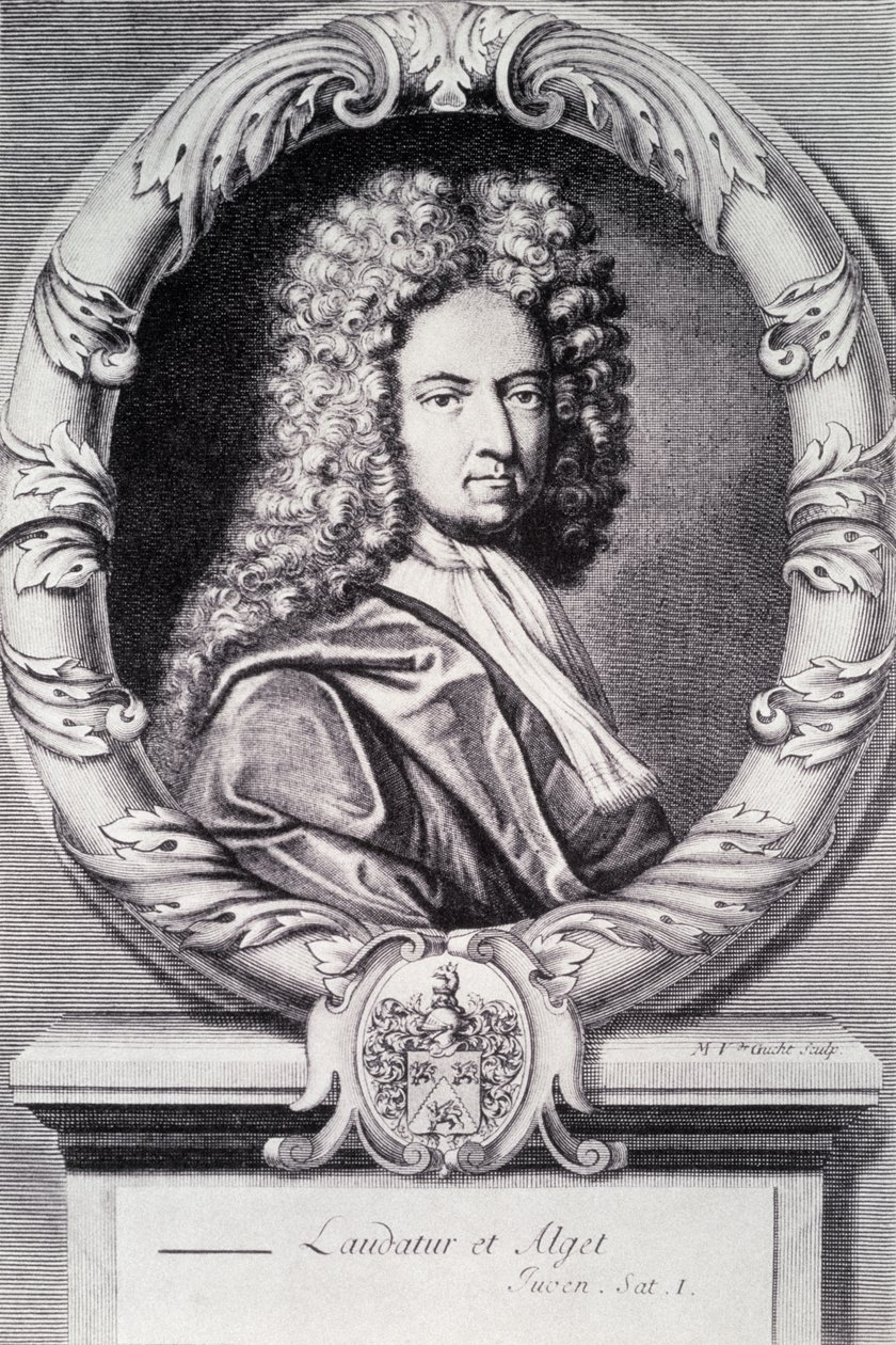 Daniel Defoe, graverad av Michael Van der Gucht (1660-1725) av Jeremiah Taverner