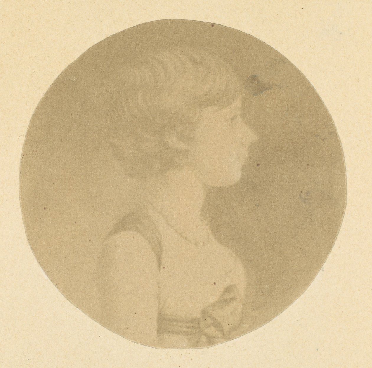 Mezzotint porträtt av en flicka i profil, från St. Memin Collection of Portraits, 1862. av Jeremiah Gurney