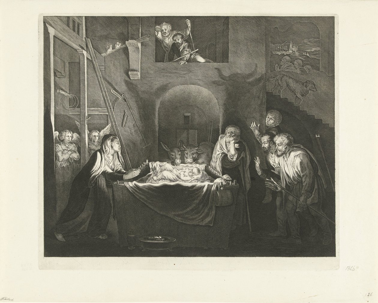 Tillbedjan av herdarna av Jeremias Falck