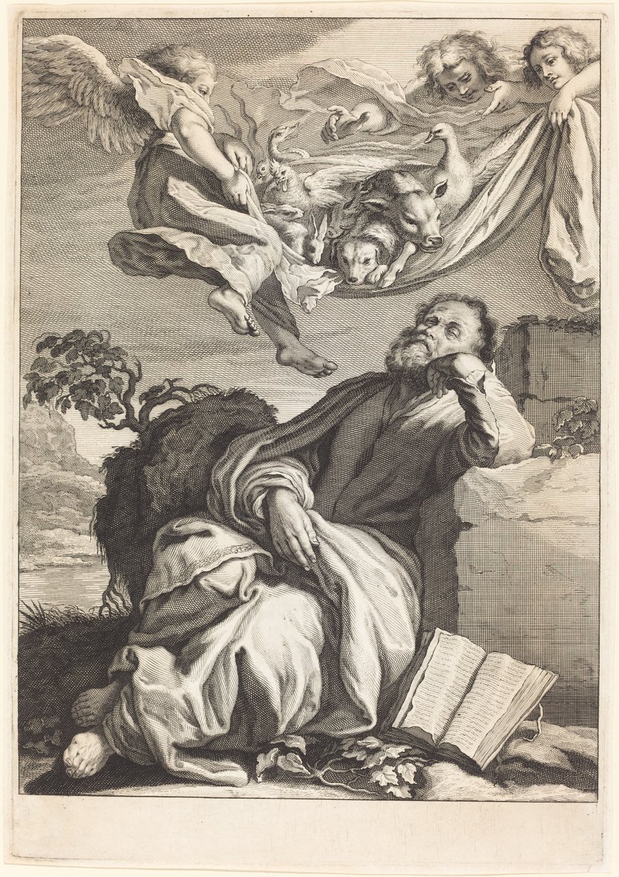 Drömmen om Sankt Peter av Jeremias Falck after Johann Liss