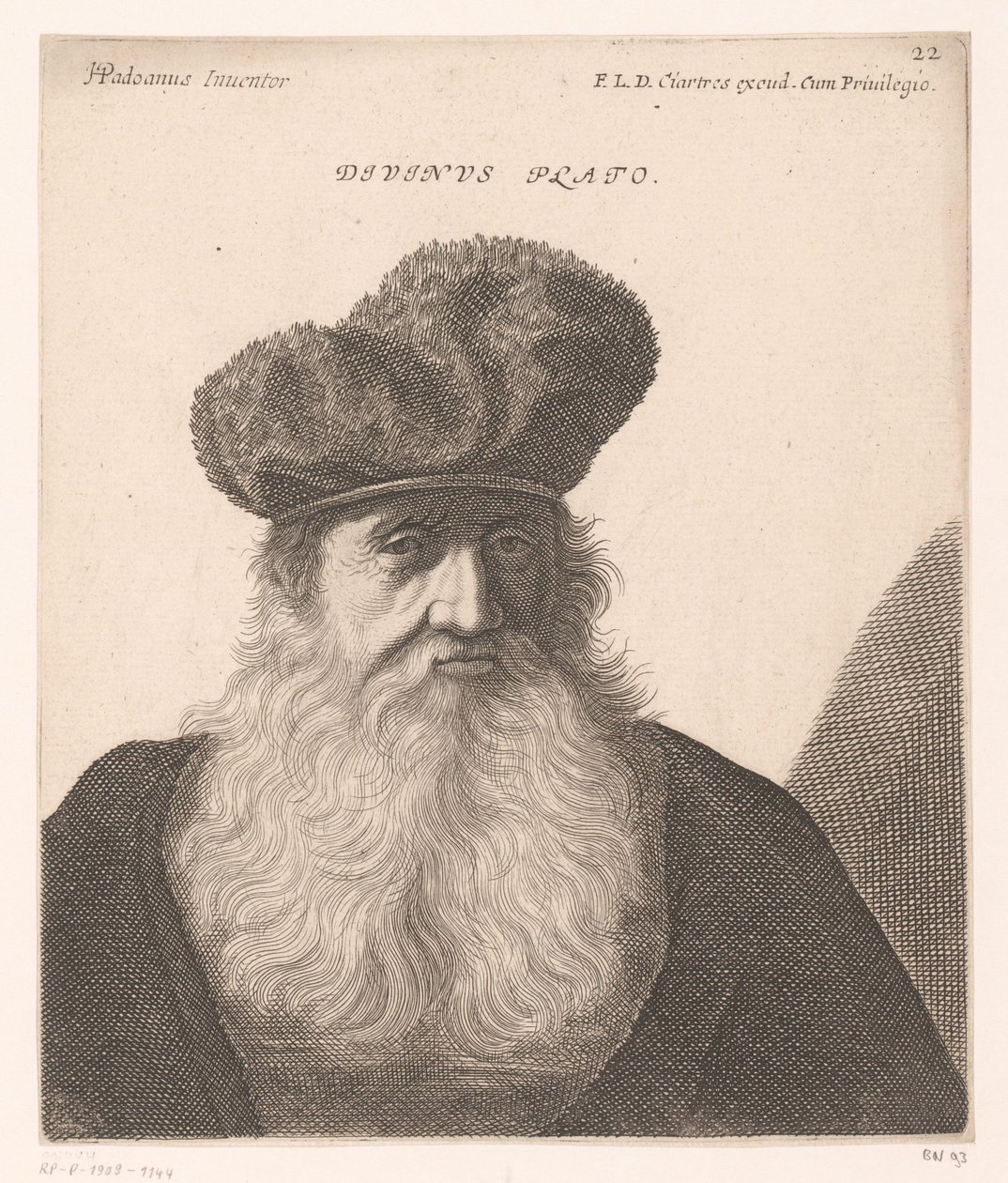Porträtt av Platon Divinus Platon. (titel på objekt) Byster av filosofer och kungar (serietitel) av Jerôme David (attributed to)