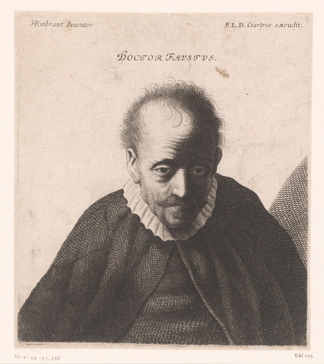 Porträtt av doktor Faustus Doktor Faustus. (titel på objekt) Byster av filosofer och kungar (serietitel) av Jerôme David (attributed to)