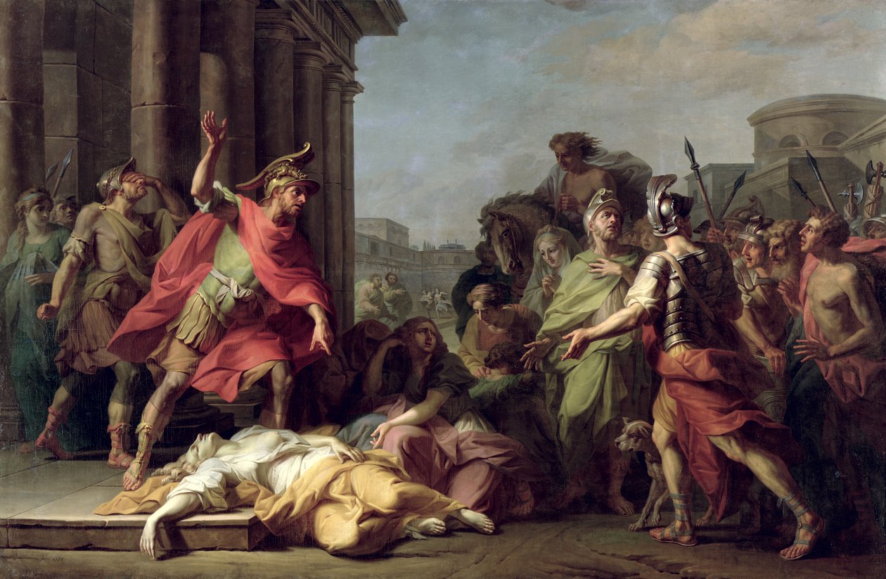 Lucretias död, 1784 av Jerome Preudhomme