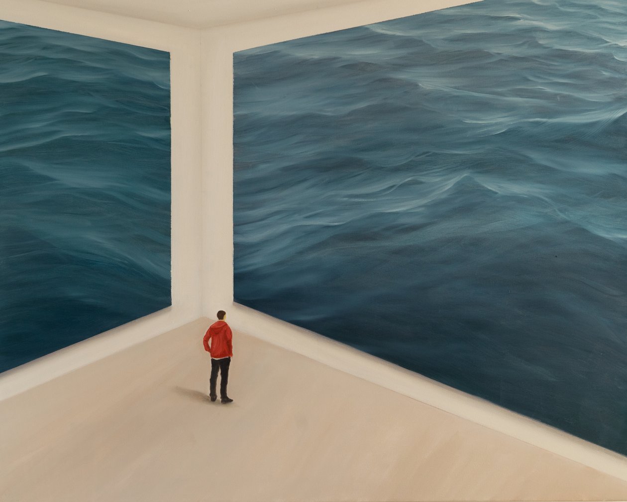 Looking at the sea, 2019 (olja på duk) av Jerome Glomaud