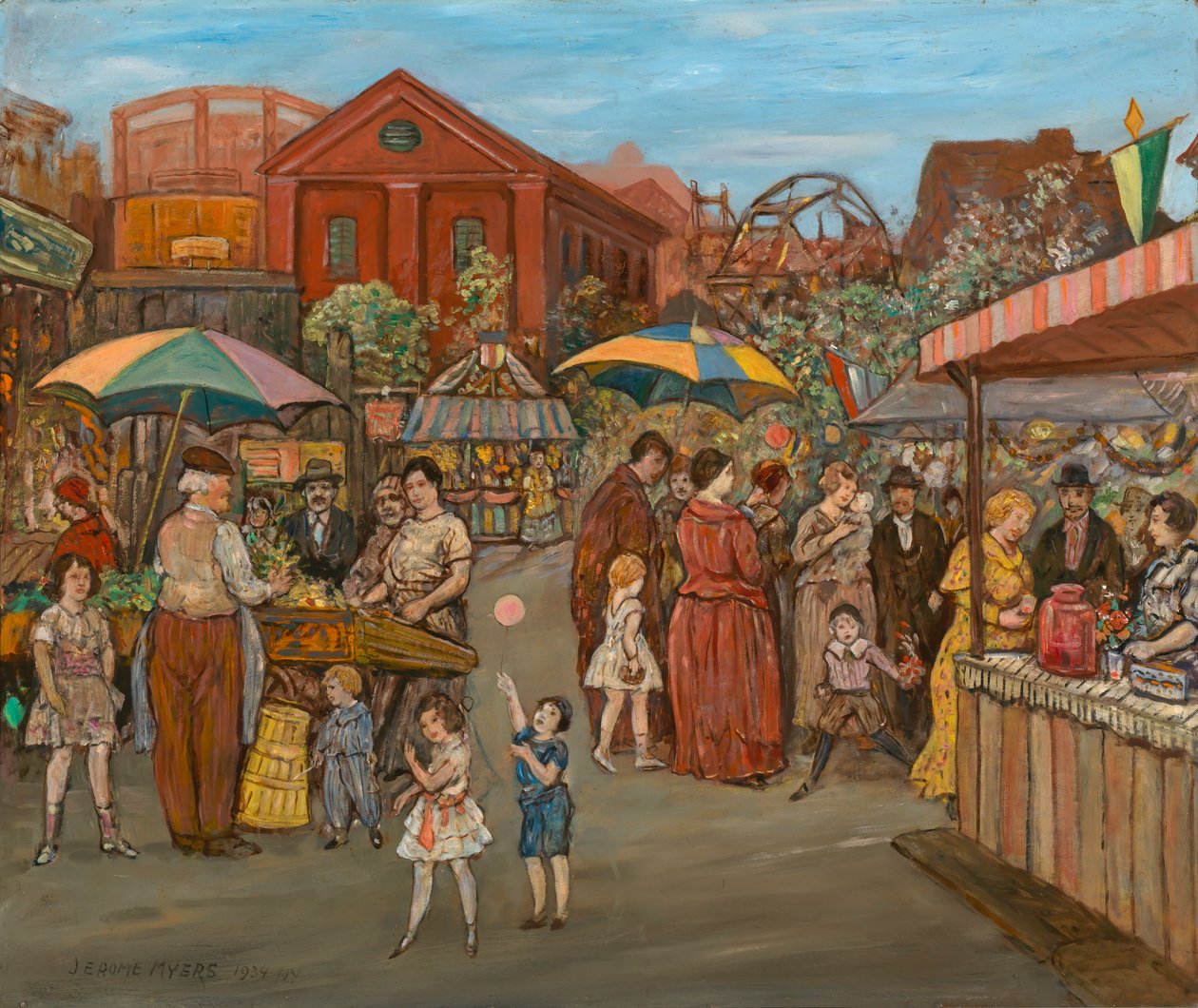 Italienare i Jefferson Park, 1934. av Jerome Myers