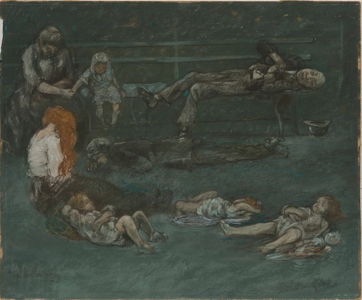 Parkbänk på natten, 1909. av Jerome Myers