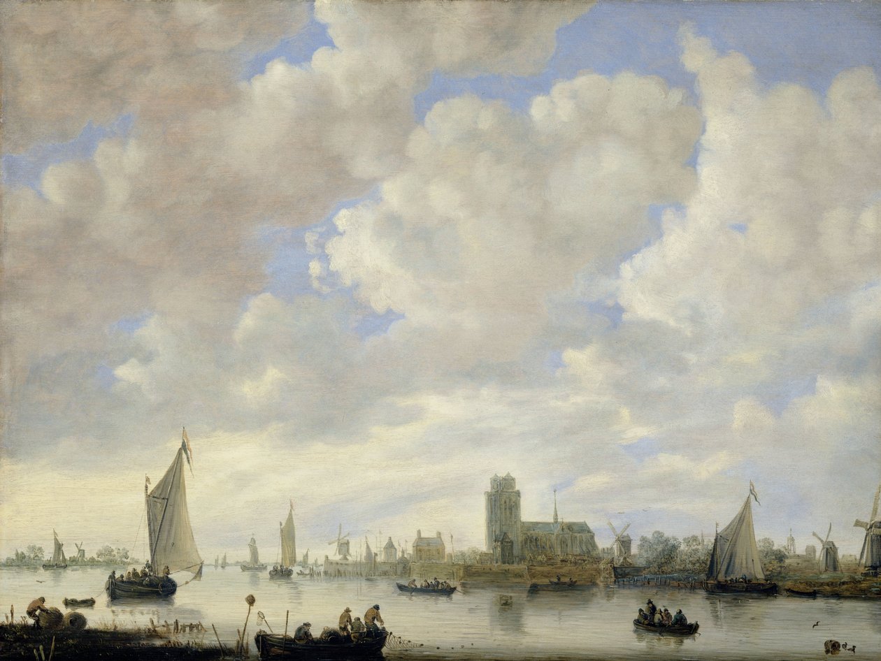 Utsikt över Merwede utanför Dordrecht av Jeronymus van Diest (II) (attributed to)