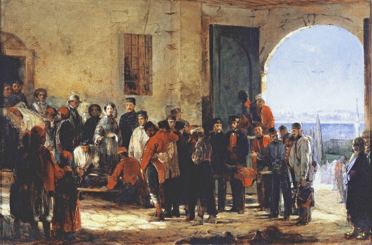 Krimkriget: sjuksköterskan Florence Nightingale på sjukhuset i Scutari i Turkiet 1856 av Jerry Barrett