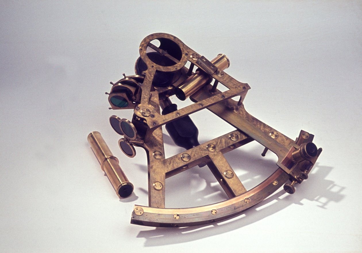Dubbelramad brosextant, ca 1780 (mässing och trä) av Jesse Ramsden