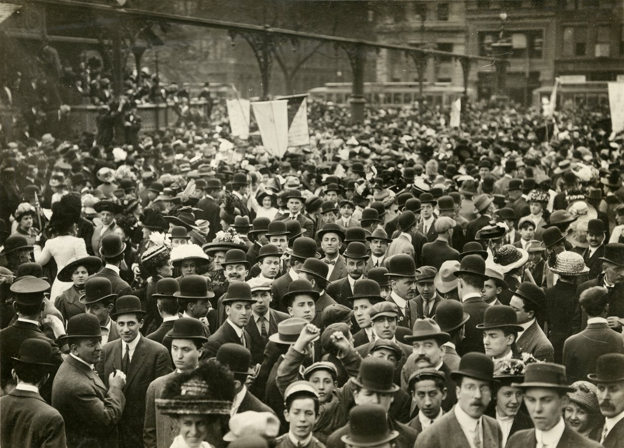 Folkmassa på Union Square vid Suffrage Meeting, ca 1905-11 (foto av gelatinsilver) av Jessie Tarbox Beals