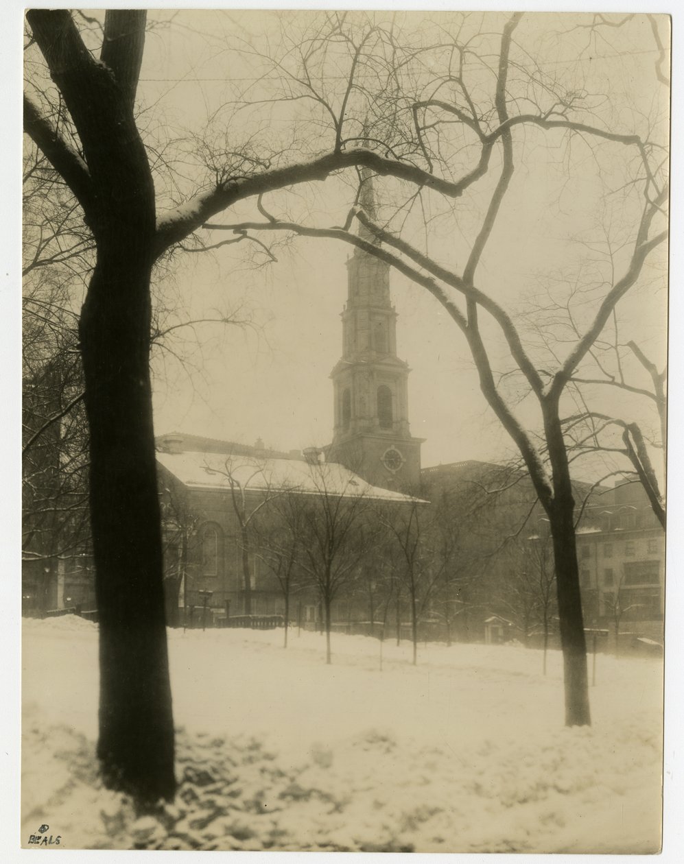 Park Street Church, Boston, USA, ca 1902-10 (foto av gelatinsilver) av Jessie Tarbox Beals
