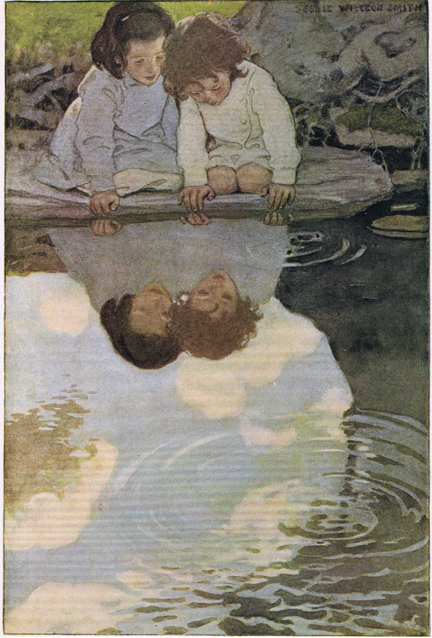 Barn som tittar på sina reflektioner, från "A Child