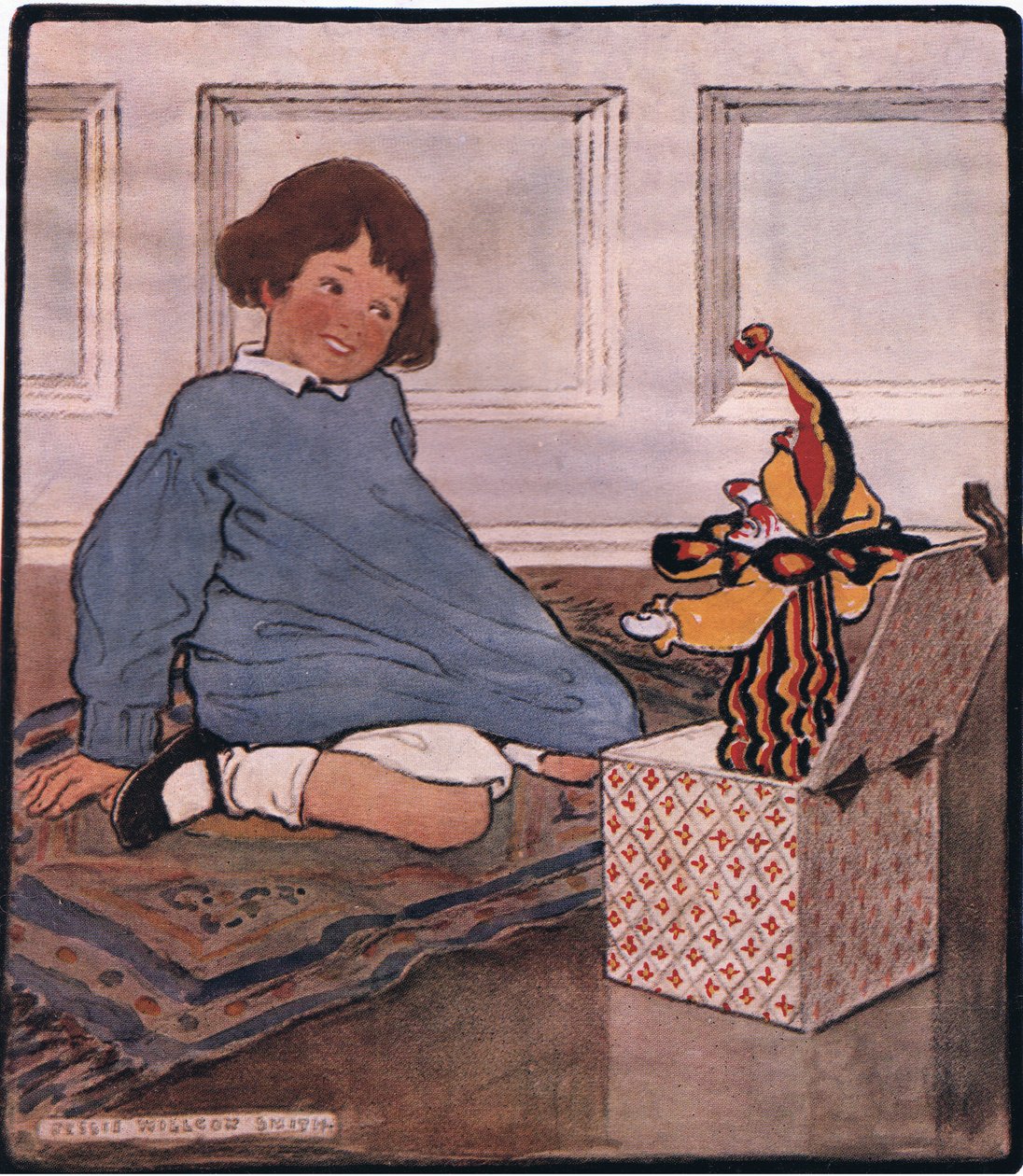 Ända sedan han var en liten pojke tänkte han vad roligt det skulle vara om Jack skulle dyka upp och ropa "Hej Frank!" (färg litho) av Jessie Willcox Smith