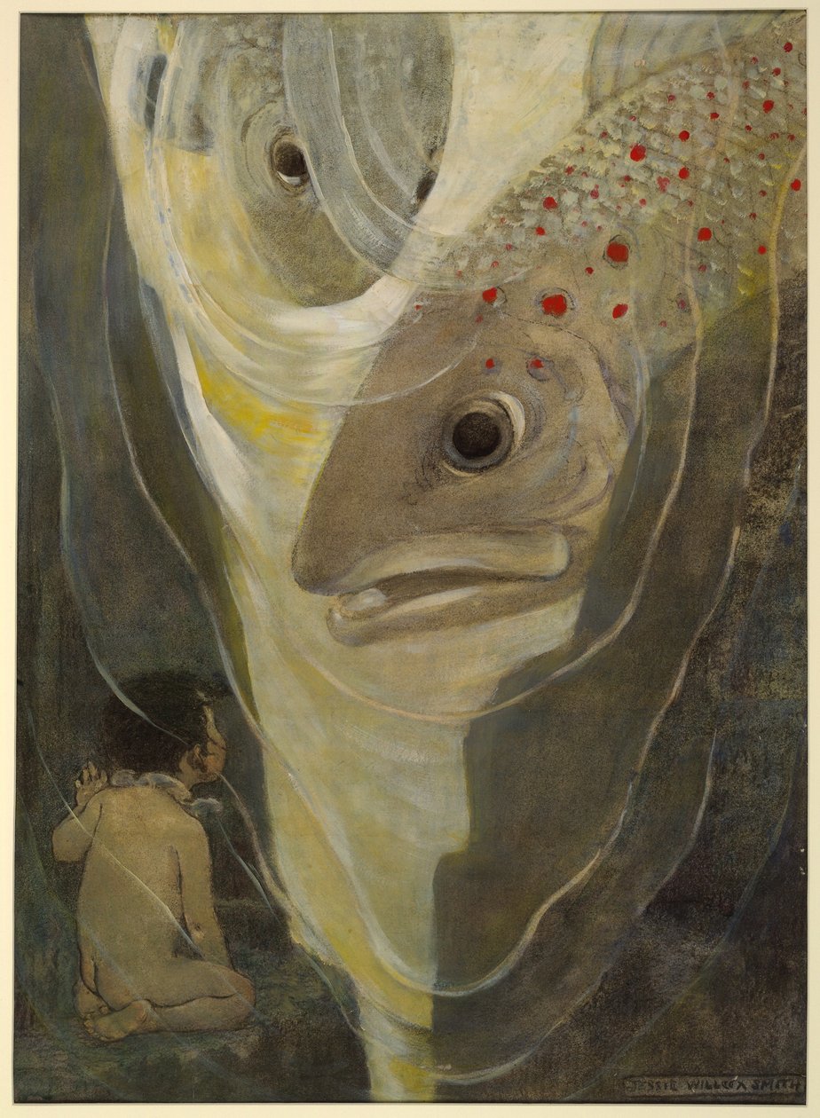 Åh, skada mig inte! ropade Tom. Jag vill bara se på dig; du är så snygg, från The Water Babies av Charles Kingsley, pub. 1916 (lito i färg) av Jessie Willcox Smith