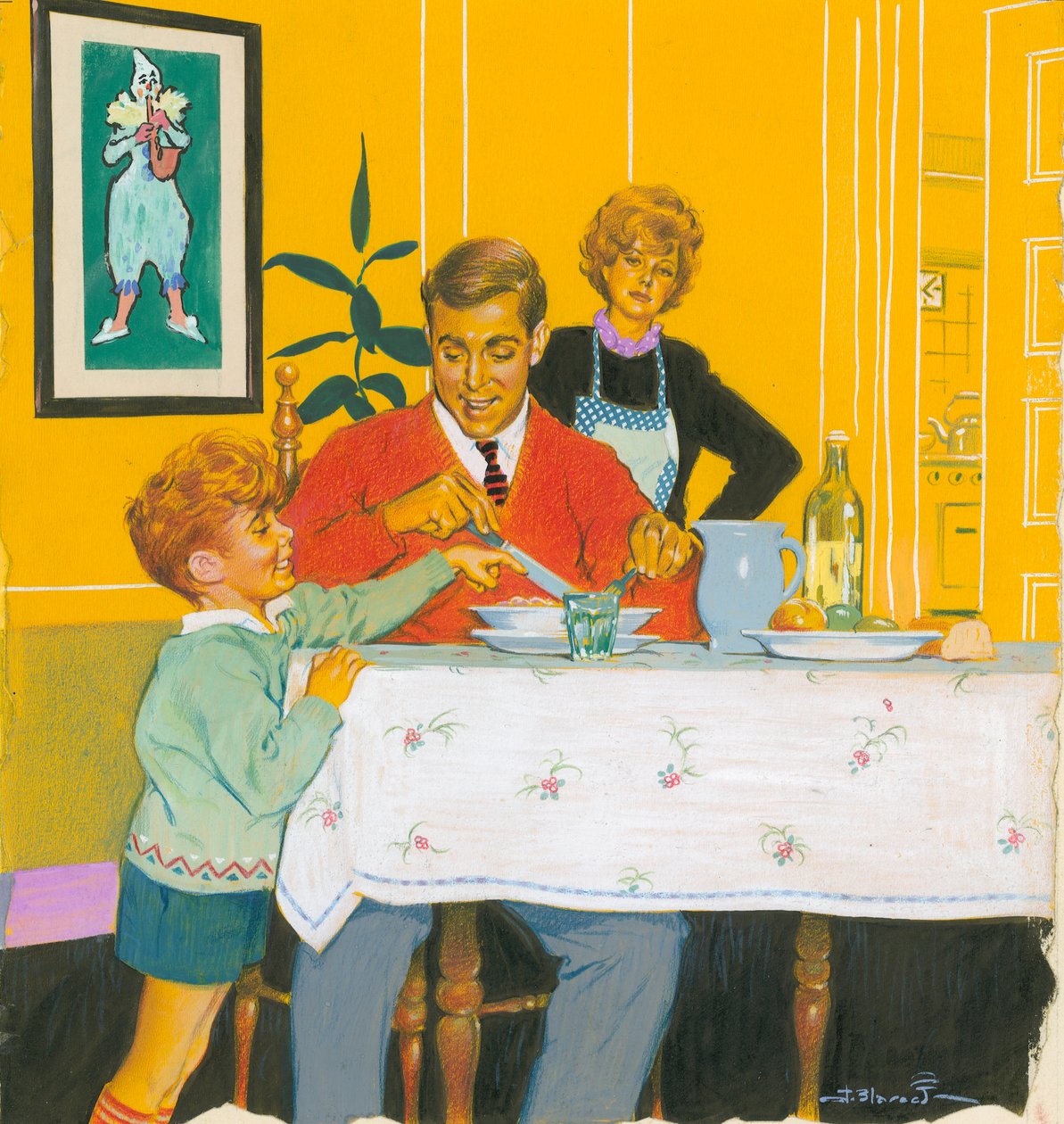 Pappa äter middag av Jesus Blasco