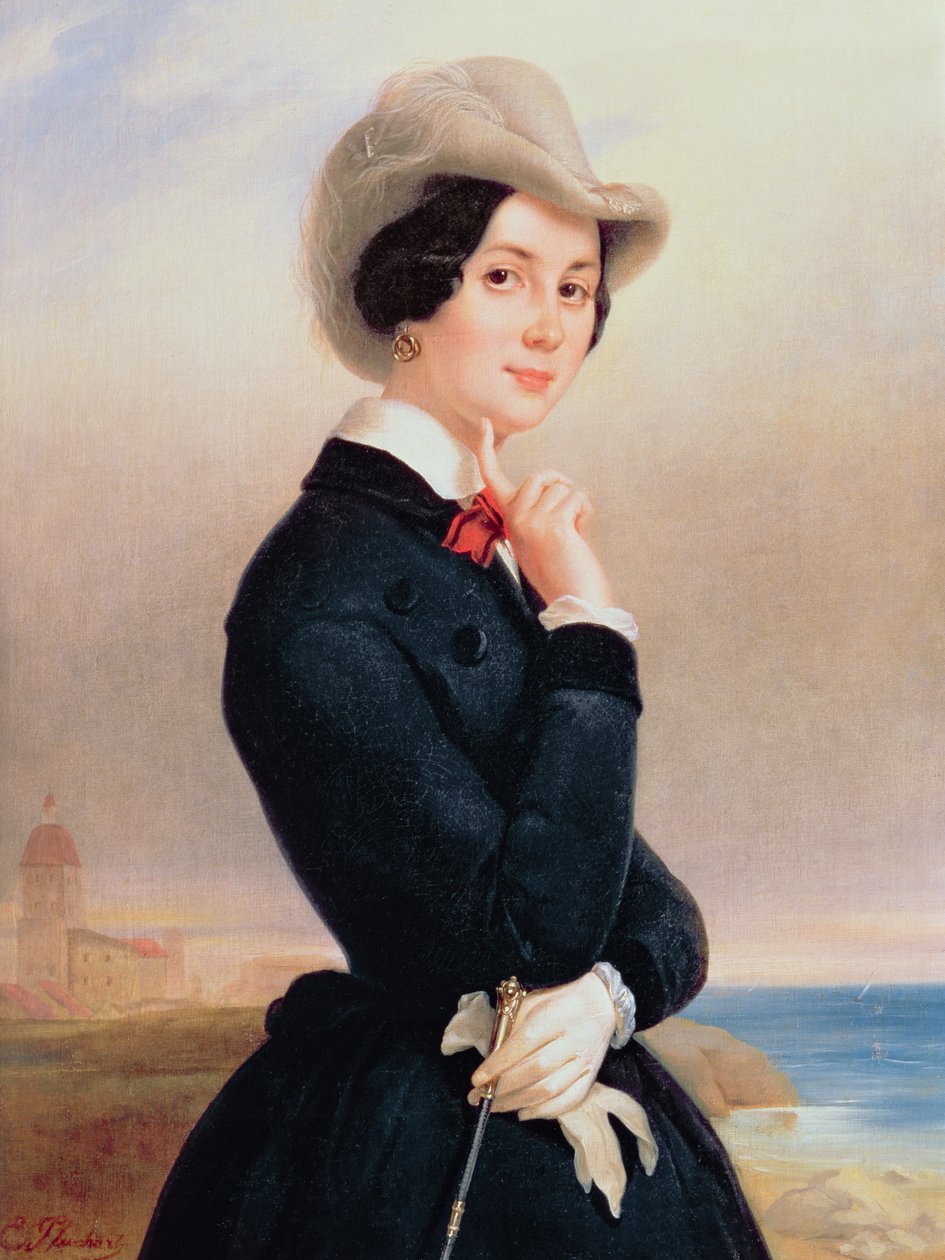 Porträtt av Vera Samoilova, 1840-talet av Jewgenij Alexandrowitsch Pluchart