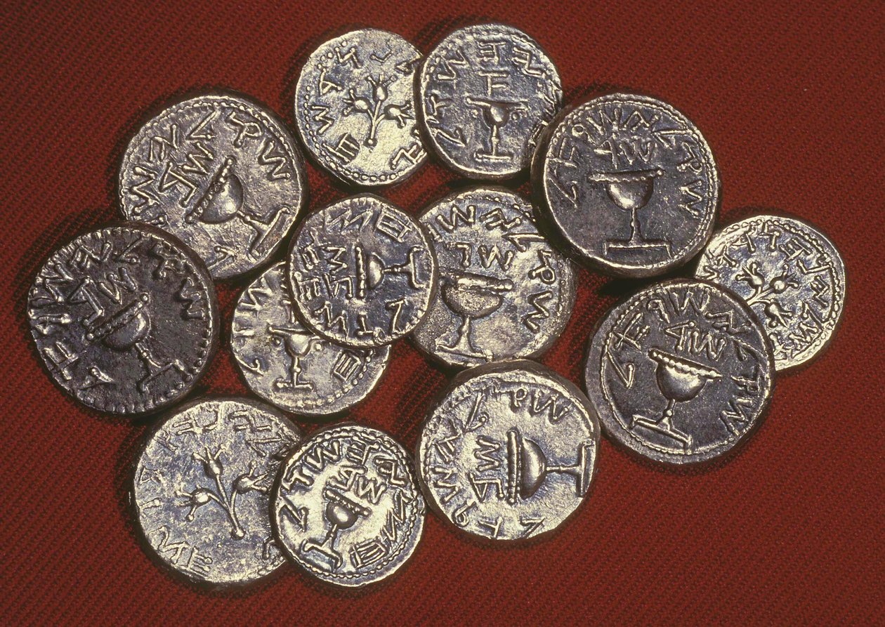 En skatt av siklar, Herodian Jerusalem, c.66-70 AD (silver) av Jewish School