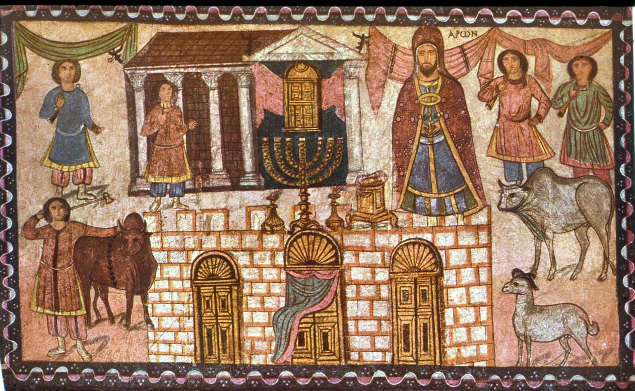 Tabernaklet och dess präster (tempera på gips) av Jewish School