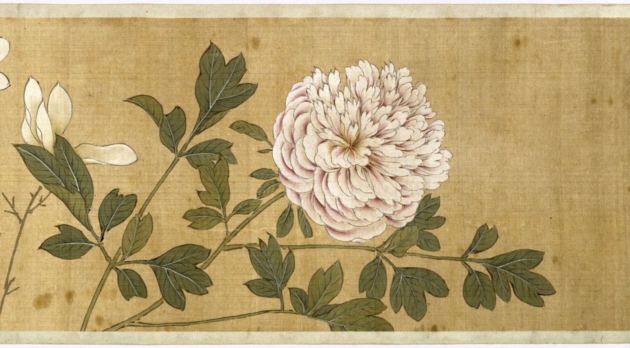 Hundra blommor, tidigt 1600-tal (målat siden) (detalj) av Jiayan Chen