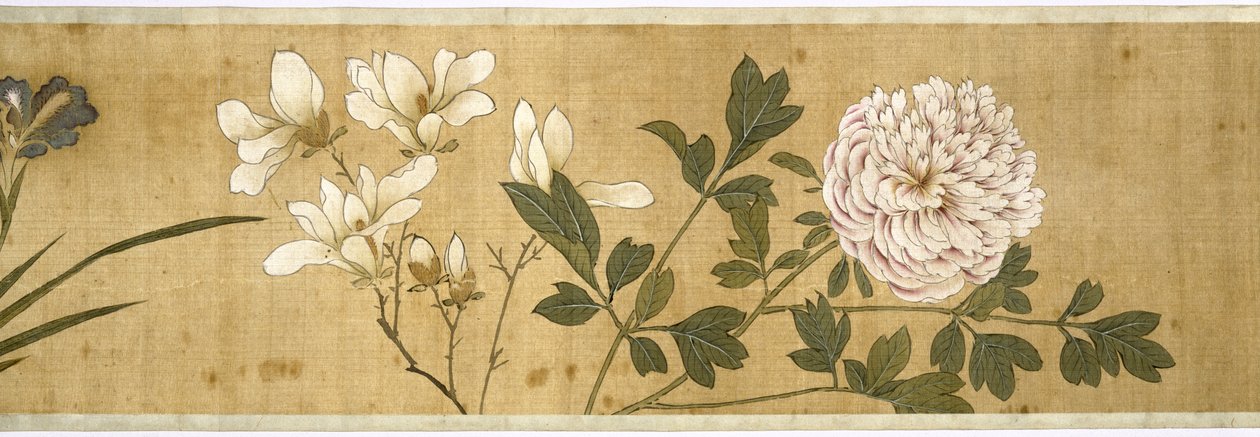 Hundra blommor, tidigt 1600-tal (målat siden) (detalj) av Jiayan Chen