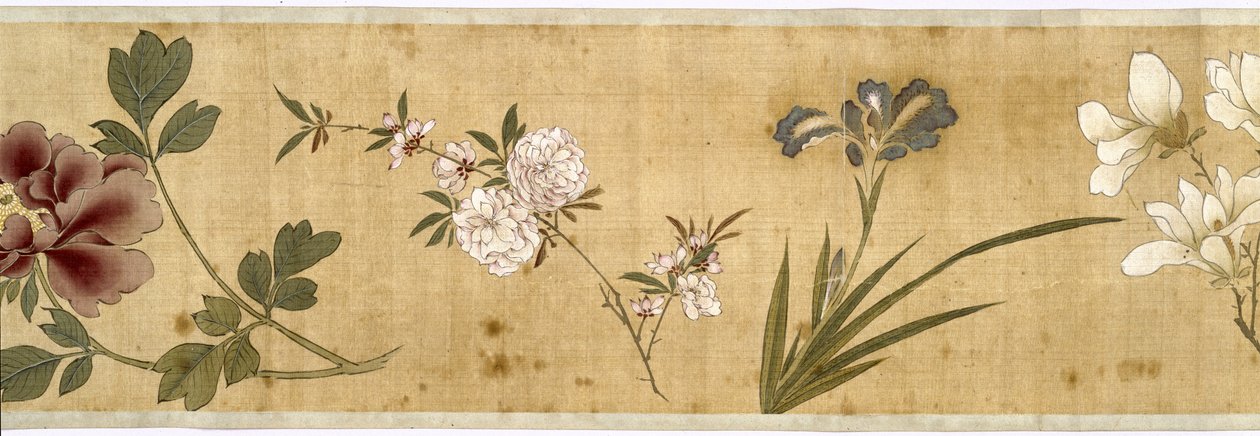 Hundra blommor, tidigt 1600-tal (målat siden) (detalj: se även 207347-58) av Jiayan Chen