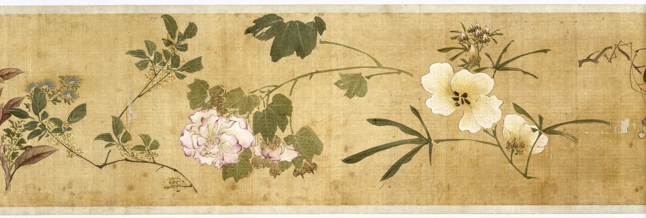 Hundra blommor, tidigt 1600-tal (målat siden) (detalj: se även 207347-58) av Jiayan Chen