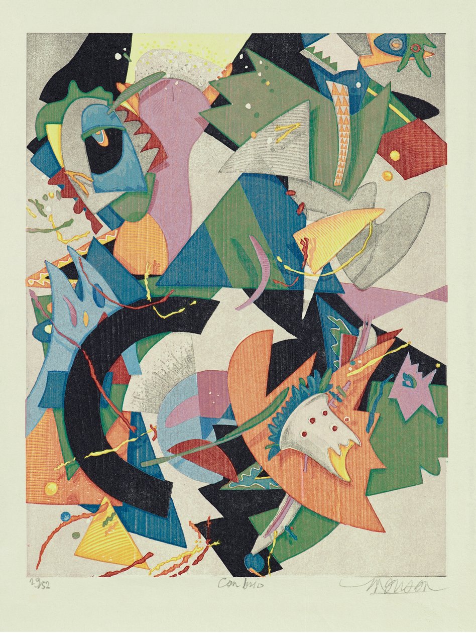 Con Brio, 2011 (träsnitt) av Jim Monson