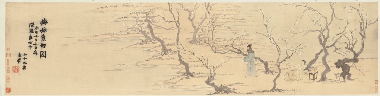 Söker inspiration bland plommonblommorna, 1761 av Jin Nong
