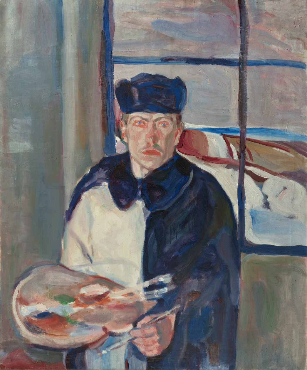 Vintrigt självporträtt, 1910-11 av Jindrich Prucha