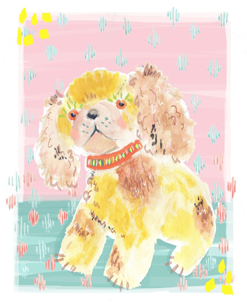 Spaniel, 2014 (akvarell på papper) av Jo Chambers