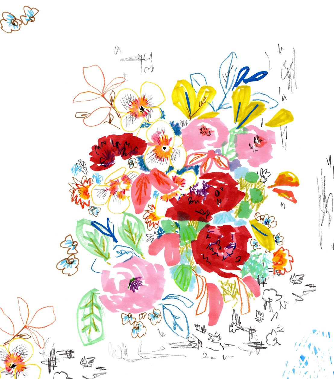 Blommig skiss 3 av Jo Chambers