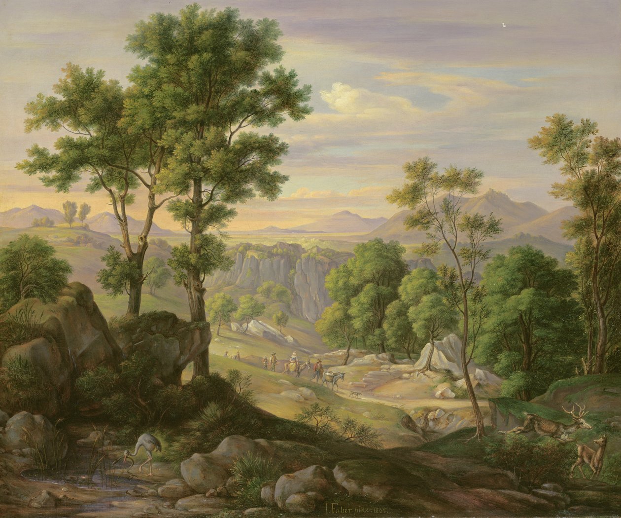 Italienskt landskap, 1845 av Joachim Faber